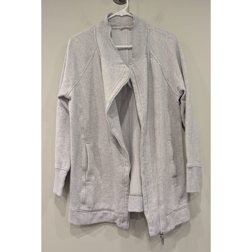 Lululemon Back To It Wrap Zip Up Sweater In Heathered Vapor Size 8 - Picture 5 of 10